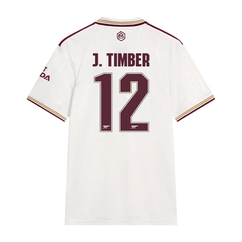 Jurriën Timber 12 Arsenal 25/26 Third Men Jersey - White