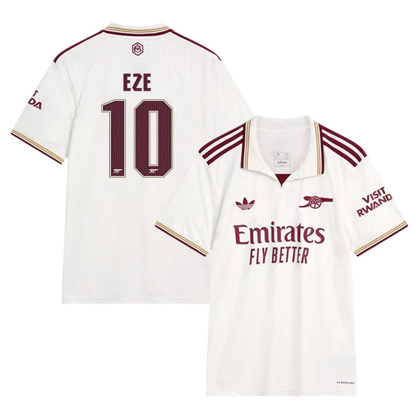 Eberechi Eze 10 Arsenal 25/26 Third Men Jersey - White
