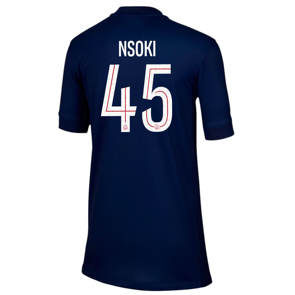 Noah Nsoki 45 Paris Saint-Germain 25/26 Home YOUTH Jersey - Navy