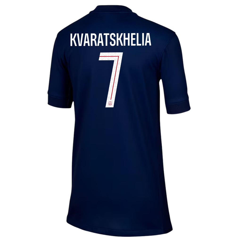 Khvicha Kvaratskhelia 7 Paris Saint-Germain 25/26 Home YOUTH Jersey - Navy