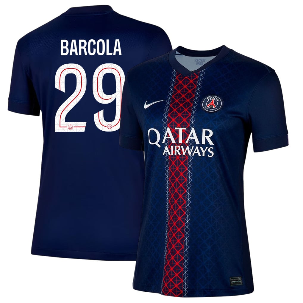 Bradley Barcola 29 Paris Saint-Germain 25/26 Home Women Jersey - Navy