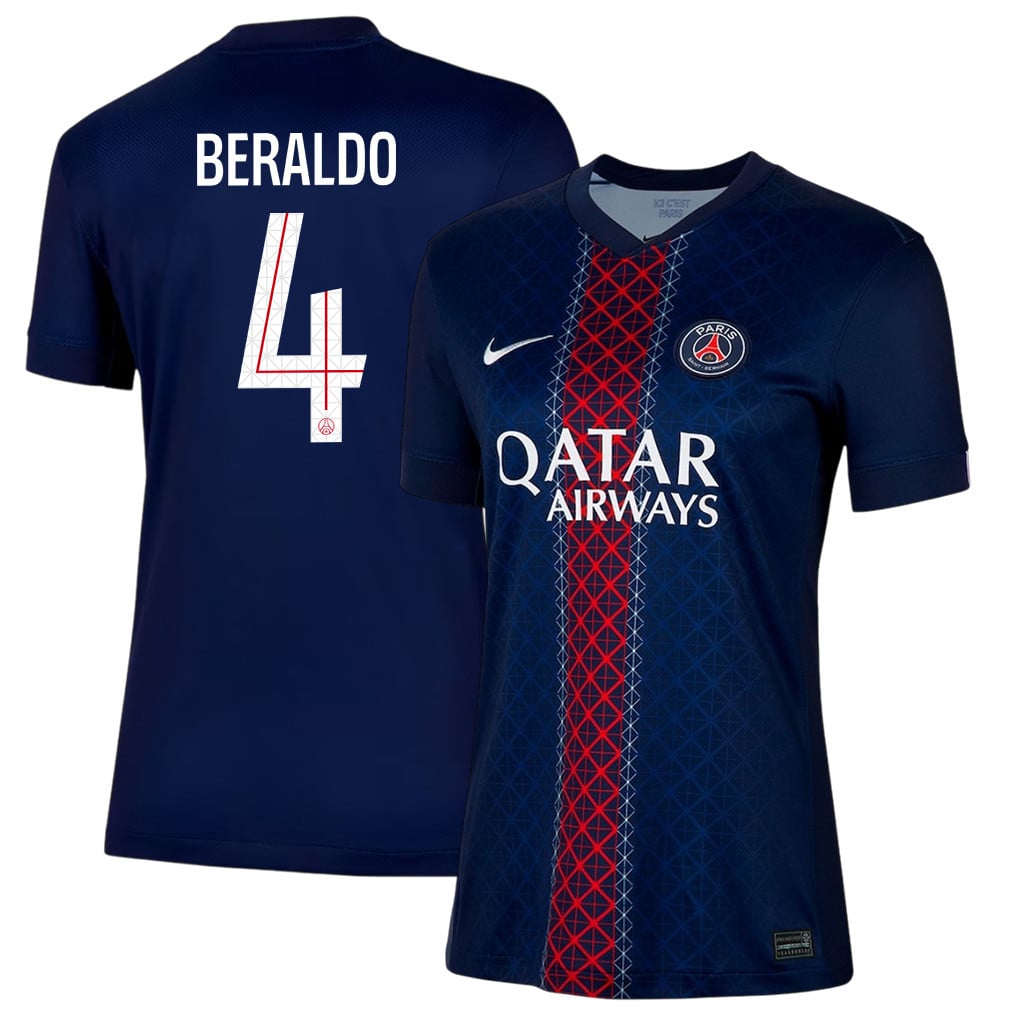 Lucas Beraldo 4 Paris Saint-Germain 25/26 Home Women Jersey - Navy
