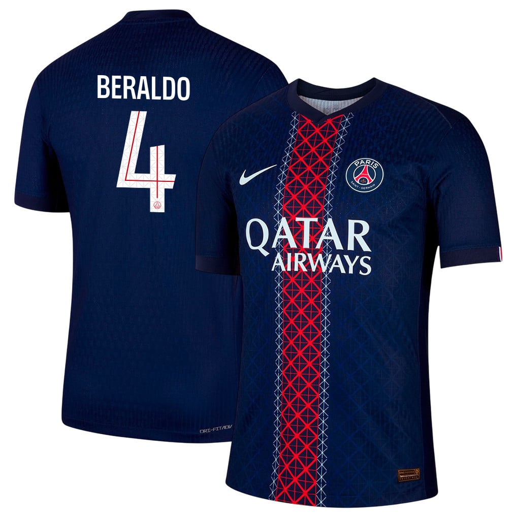 Lucas Beraldo 4 Paris Saint-Germain 25/26 Home Men Jersey - Navy