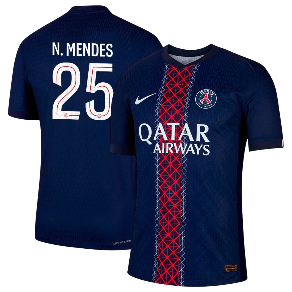 Nuno Mendes 25 Paris Saint-Germain 25/26 Home Men Jersey - Navy