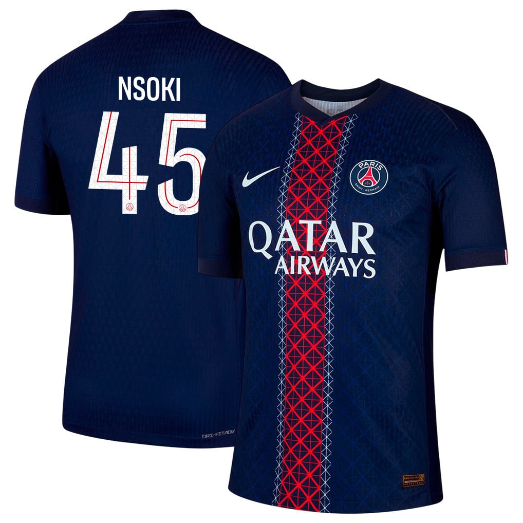 Noah Nsoki 45 Paris Saint-Germain 25/26 Home Men Jersey - Navy