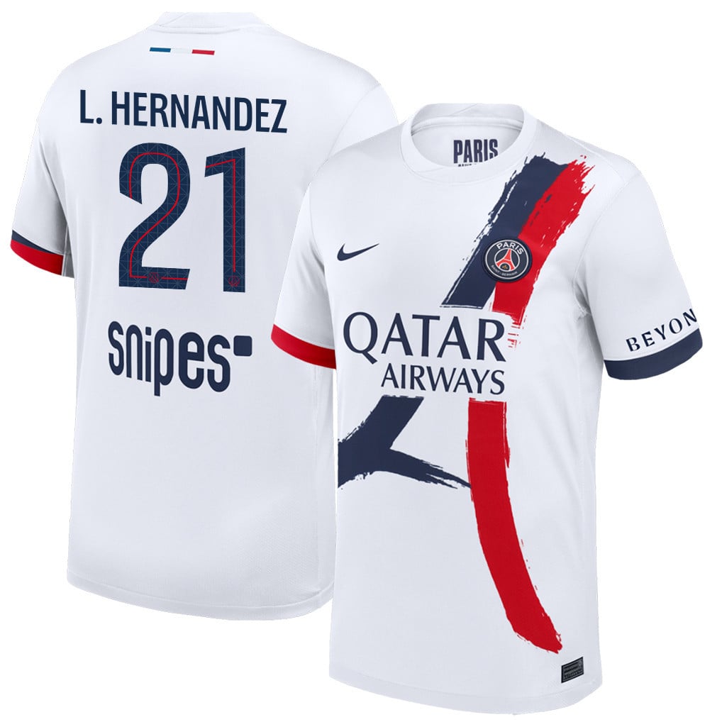 Lucas Hernández 21 Paris Saint-Germain 25/26 Away Men Jersey - White