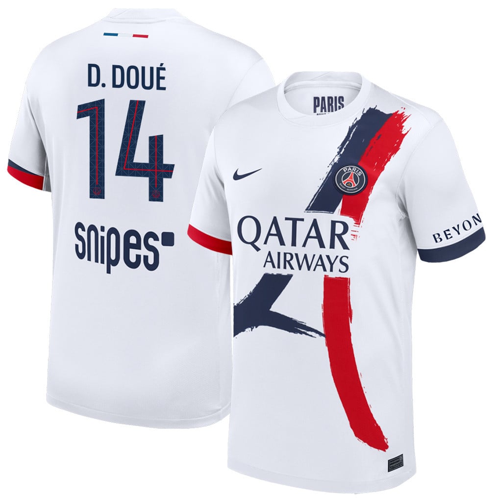 Désiré Doué 14 Paris Saint-Germain 25/26 Away Men Jersey - White