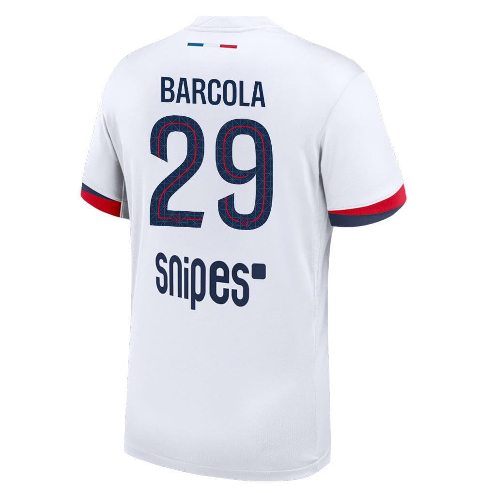 Bradley Barcola 29 Paris Saint-Germain 25/26 Away Men Jersey - White