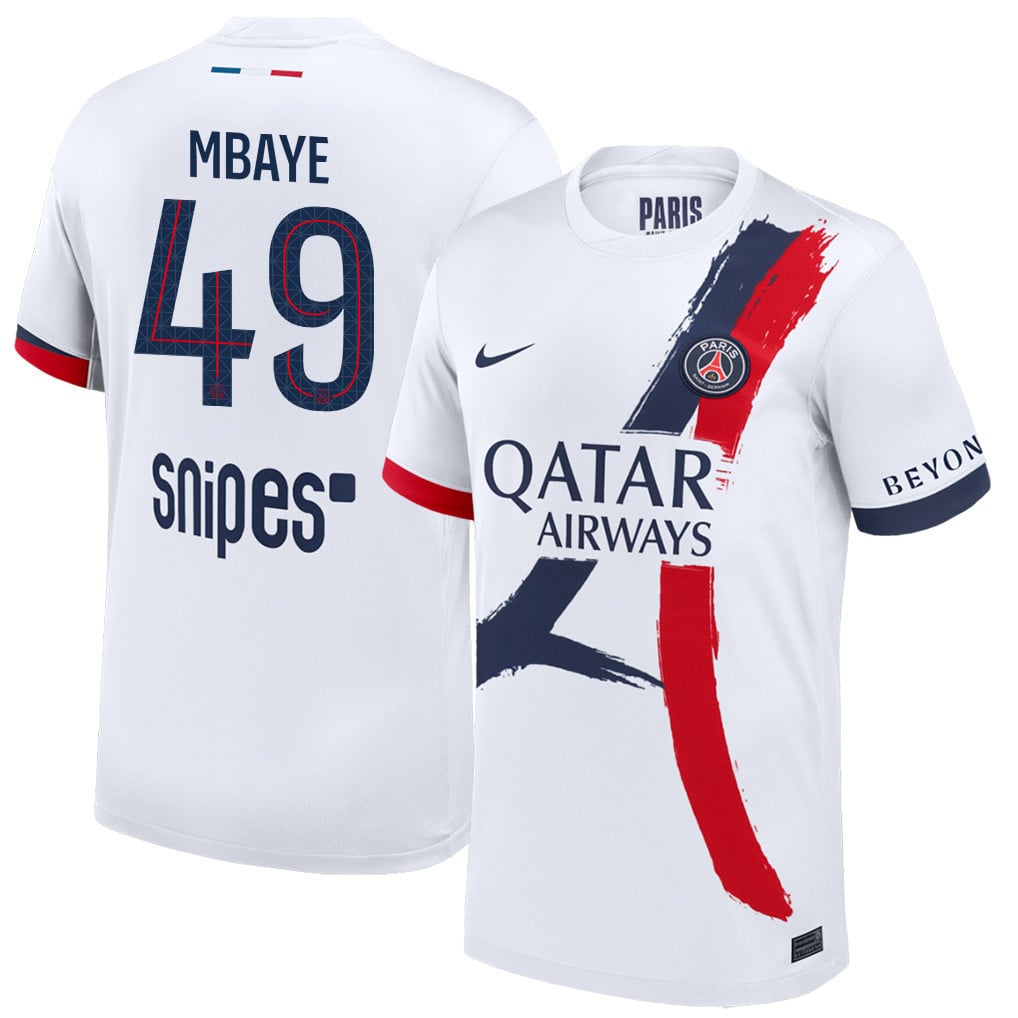 Ibrahim Mbaye 49 Paris Saint-Germain 25/26 Away Men Jersey - White