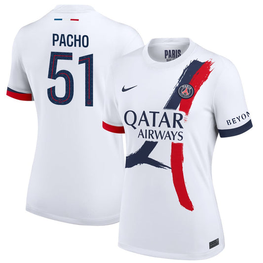 Willian Pacho 51 Paris Saint-Germain 25/26 Away Women Jersey - White