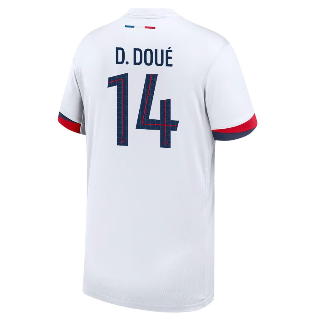 Désiré Doué 14 Paris Saint-Germain 25/26 Away YOUTH Jersey - White