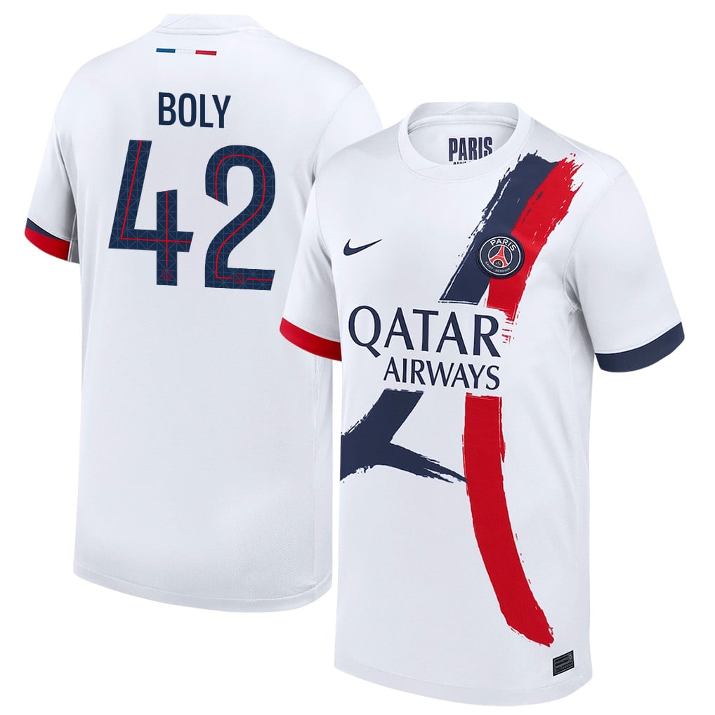 David Boly 42 Paris Saint-Germain 25/26 Away YOUTH Jersey - White