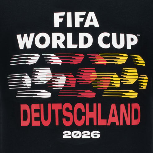 Germany FIFA World Cup 2026 Striped Soccer Ball Graphic T-Shirt - Black