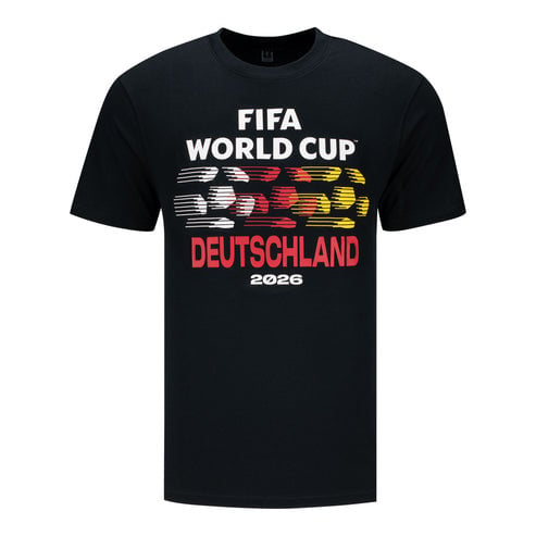 Germany FIFA World Cup 2026 Striped Soccer Ball Graphic T-Shirt - Black