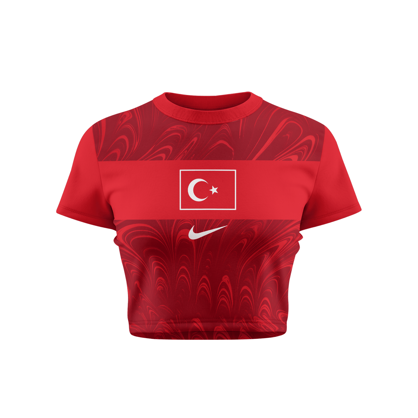 Turkey 2026 Women's Home All-Over Print Cropped Jersey - Red