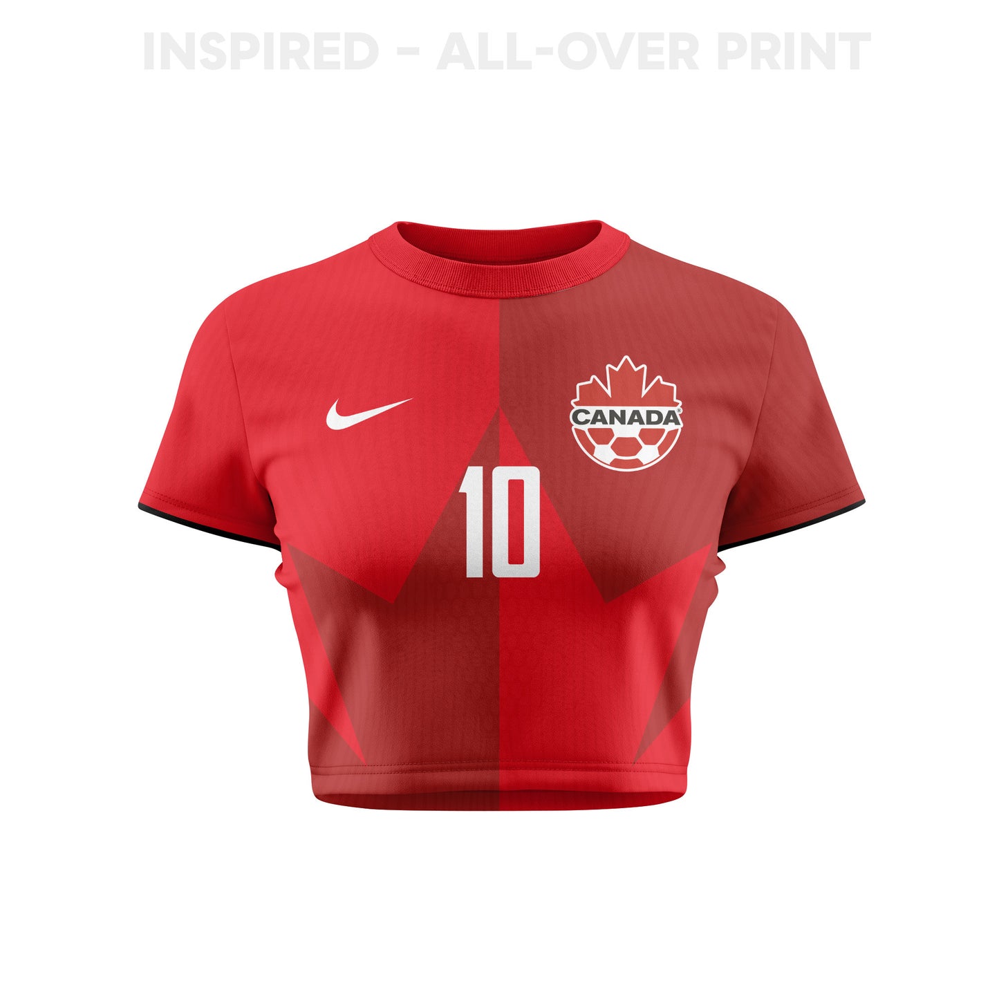 Jonathan David 10 Canada 2026 Women's Home All-Over Print Cropped Jersey - Red