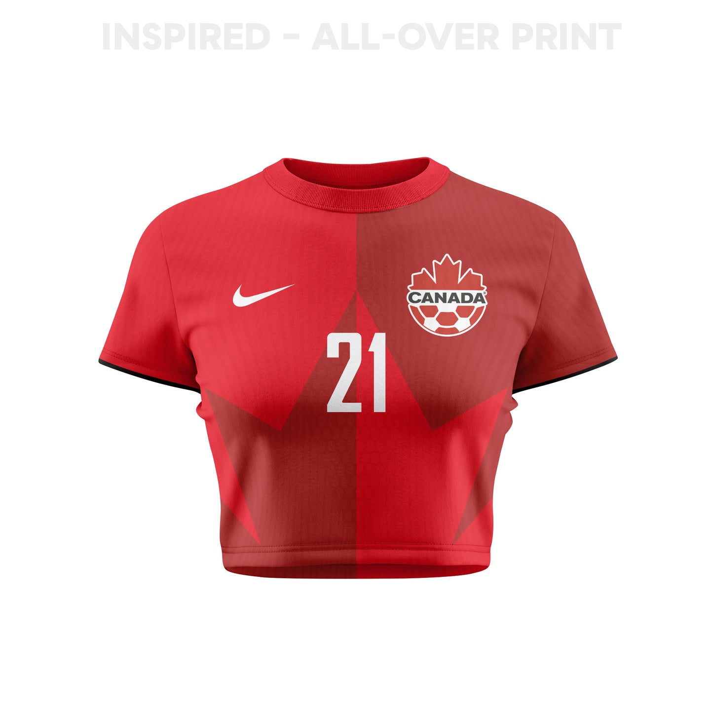 Jonathan Osorio 21 Canada 2026 Women's Home All-Over Print Cropped Jersey - Red