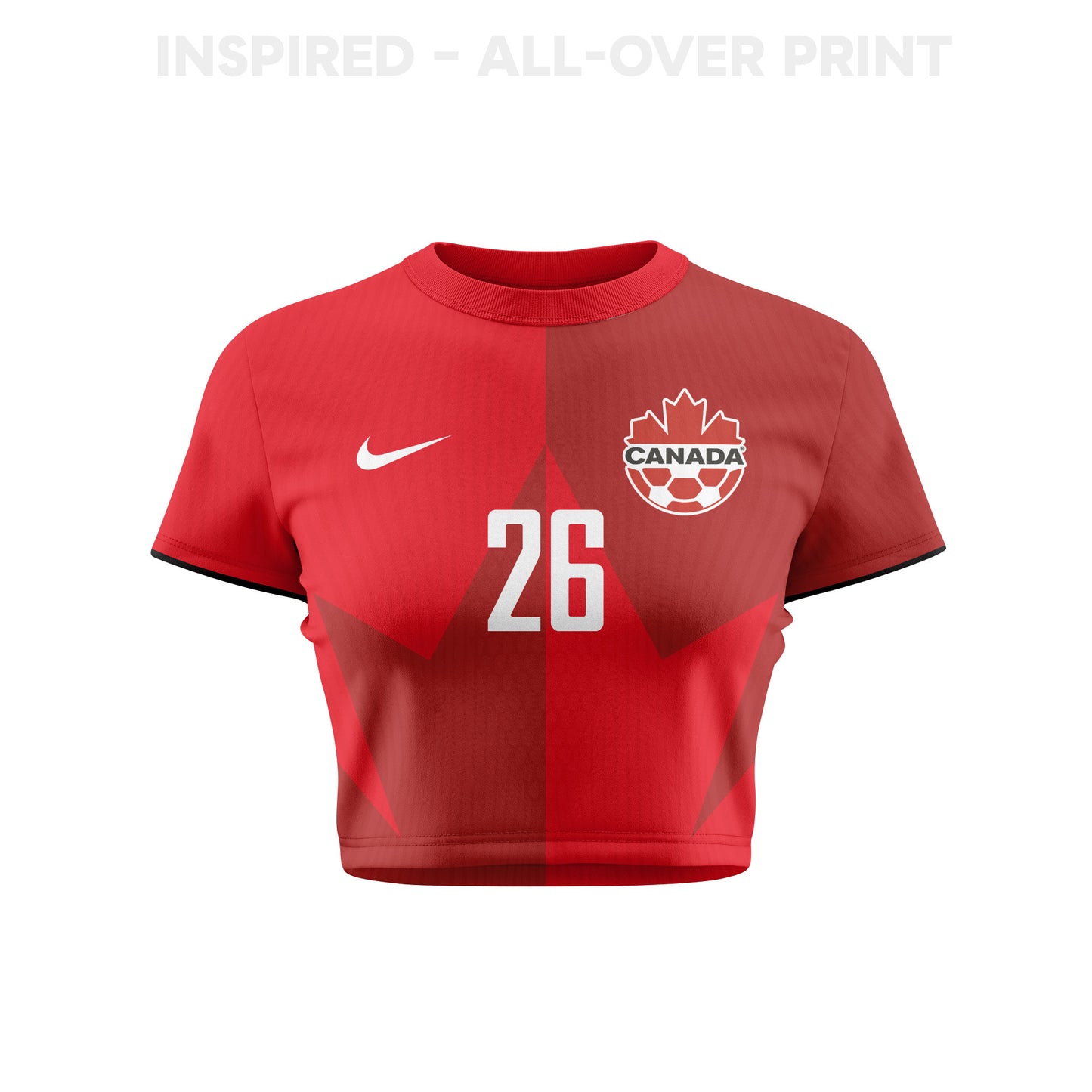 Marcelo Flores 26 Canada 2026 Women's Home All-Over Print Cropped Jersey - Red
