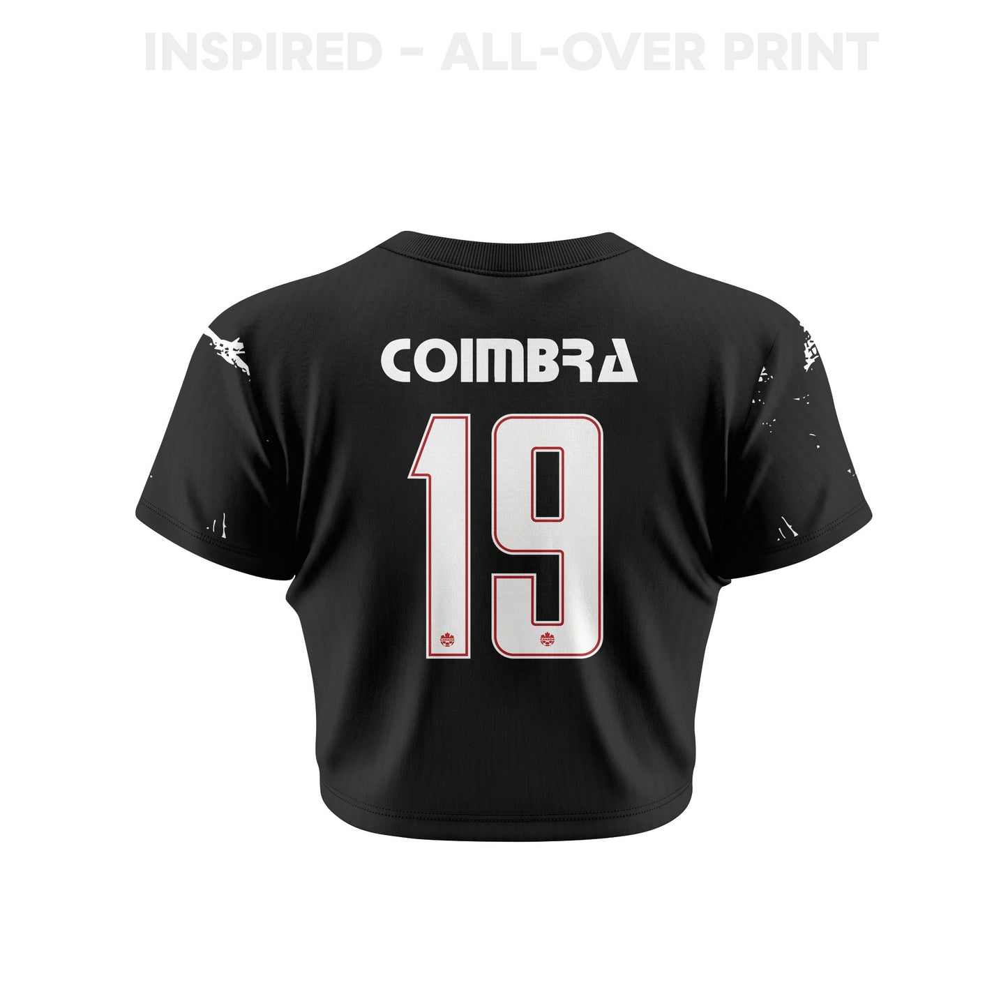 Tiago Coimbra 19 Canada 2026 Women's Away All-Over Print Cropped Jersey - Black
