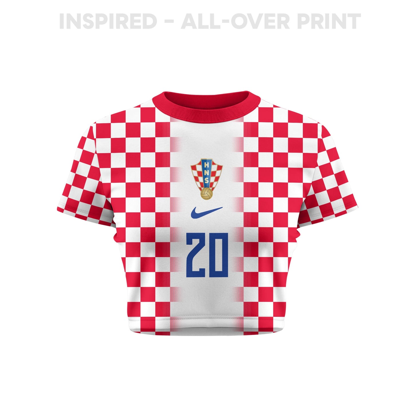 Nikola Moro 20 Croatia 2026 Women's Home All-Over Print Cropped Jersey - White