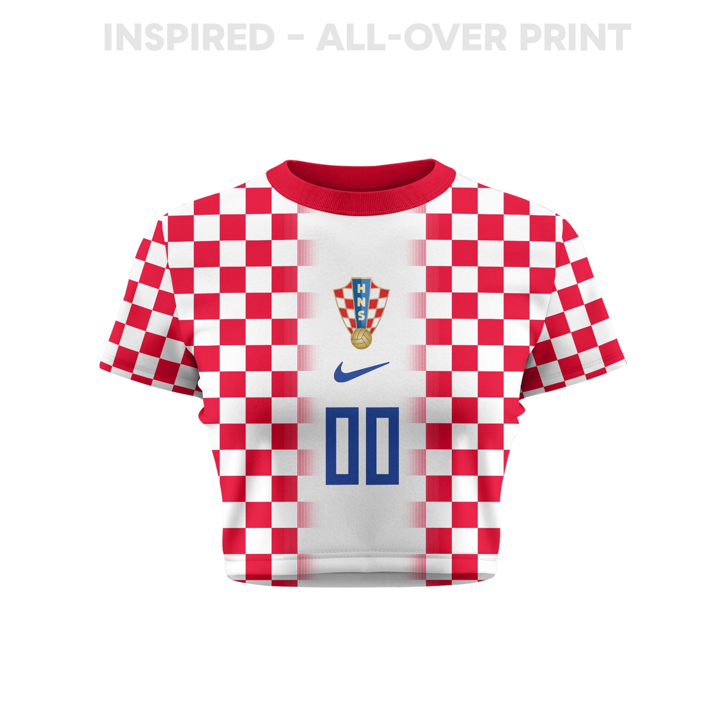 Croatia 2026 Women's Home Personalized All-Over Print Cropped Jersey - White