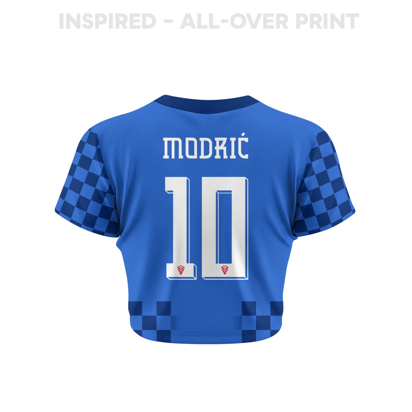Luka Modrić 10 Croatia 2026 Women's Away All-Over Print Cropped Jersey - Blue