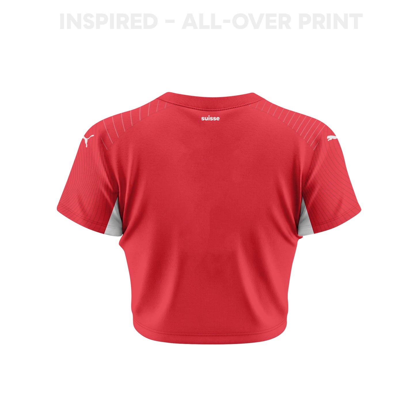 Switzerland 2026 Women's Home All-Over Print Cropped Jersey - Red
