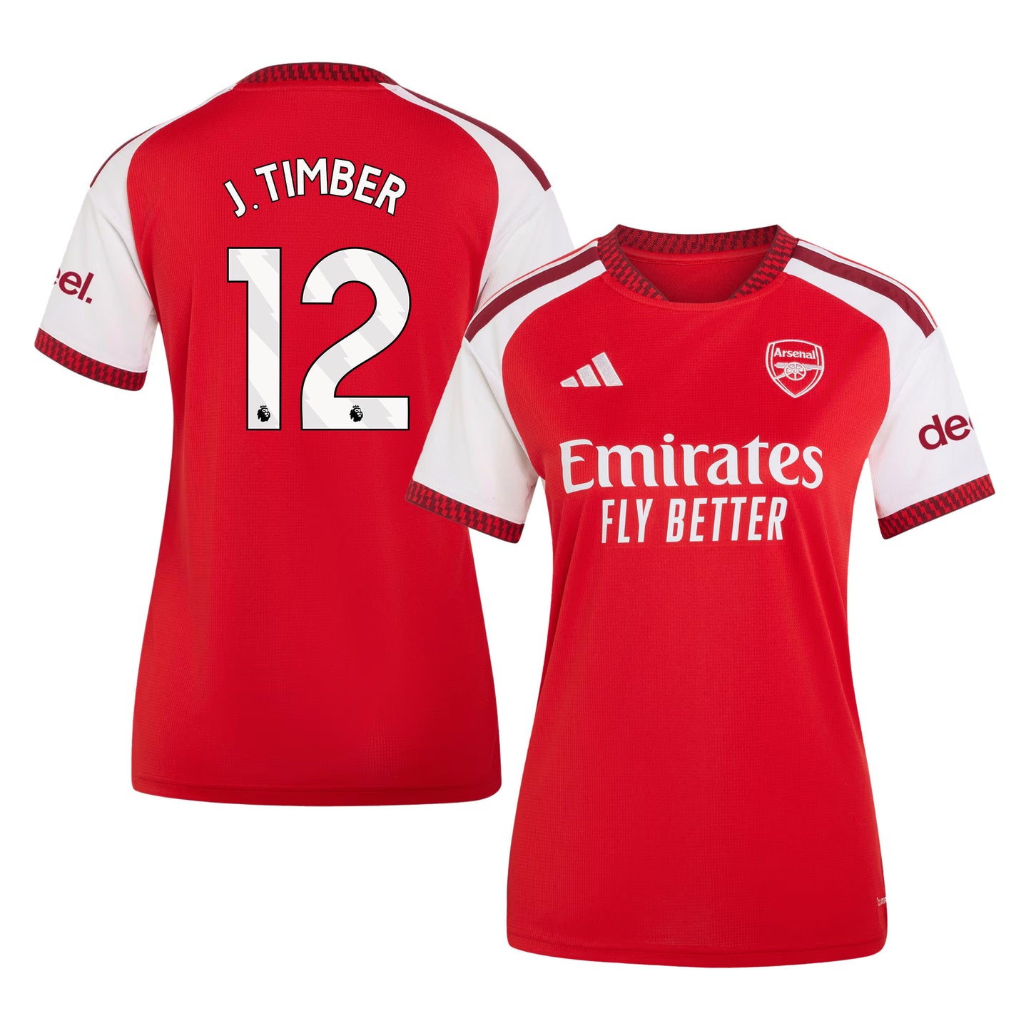 Jurriën Timber 12 Arsenal 2026/27 Home Jersey - Women, Red