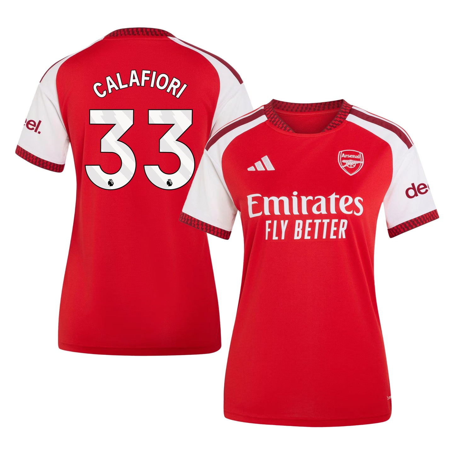 Riccardo Calafiori 33 Arsenal 2026/27 Home Jersey - Women, Red