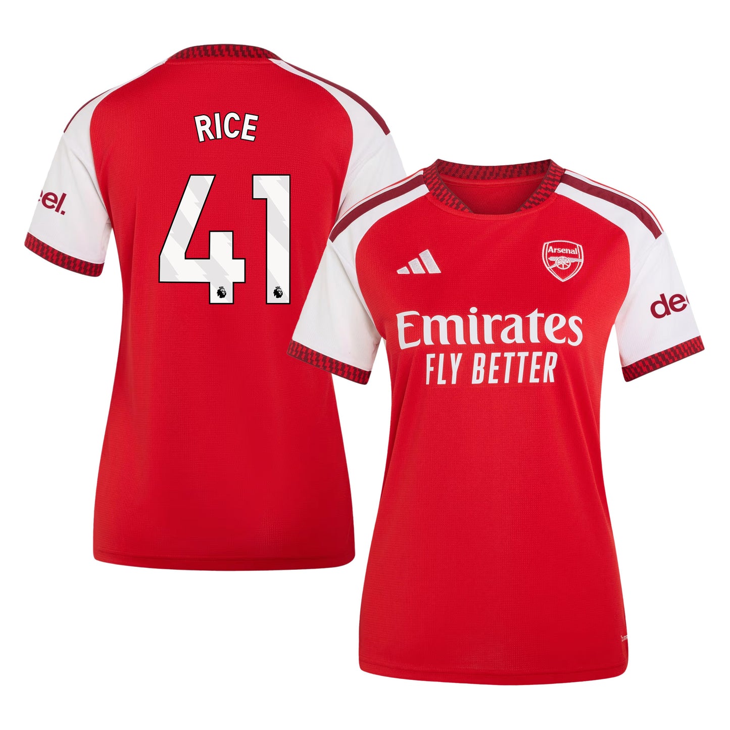 Declan Rice 41 Arsenal 2026/27 Home Jersey - Women, Red