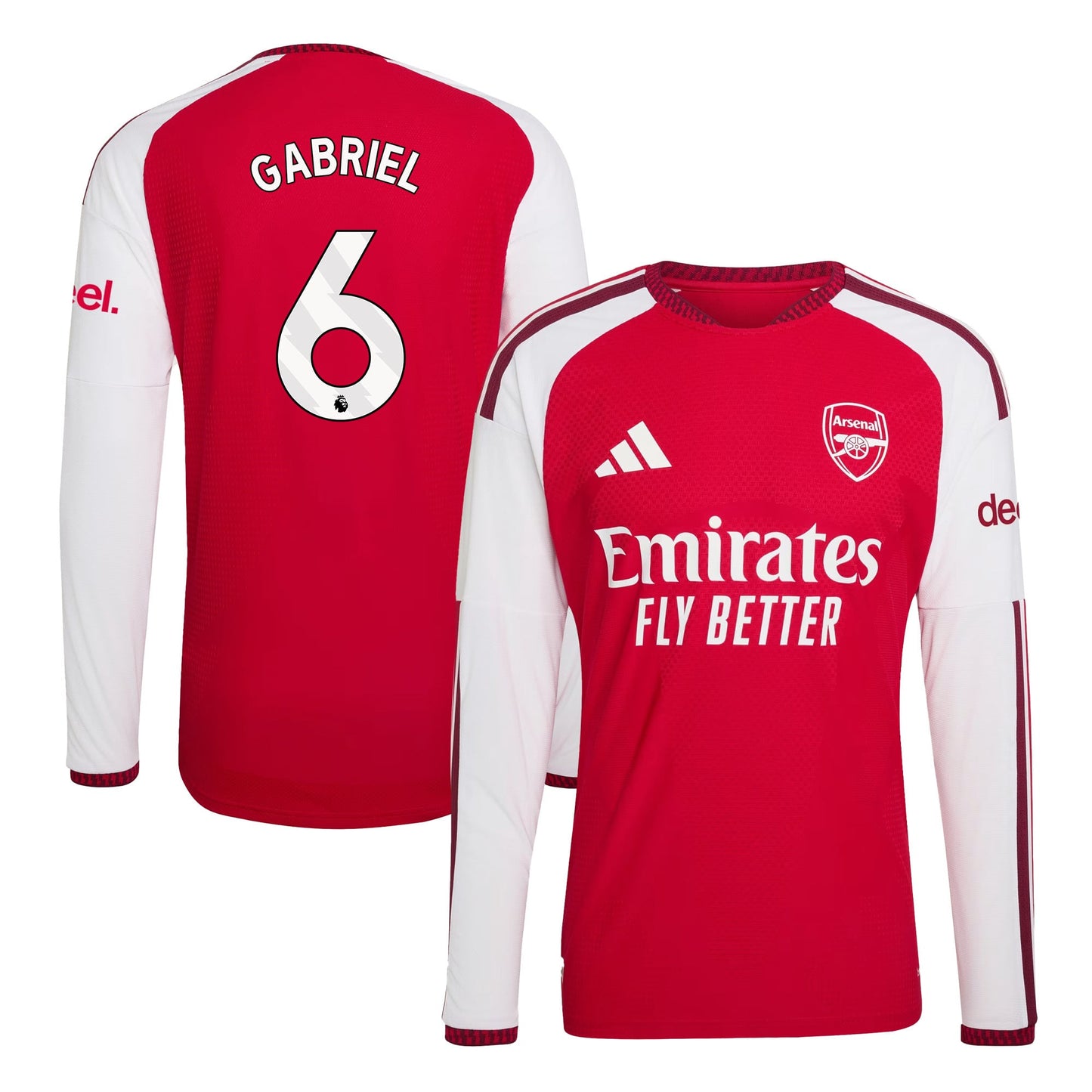 Gabriel Magalhães 6 Arsenal 2026/27 Home Long Sleeve Jersey - Men, Red