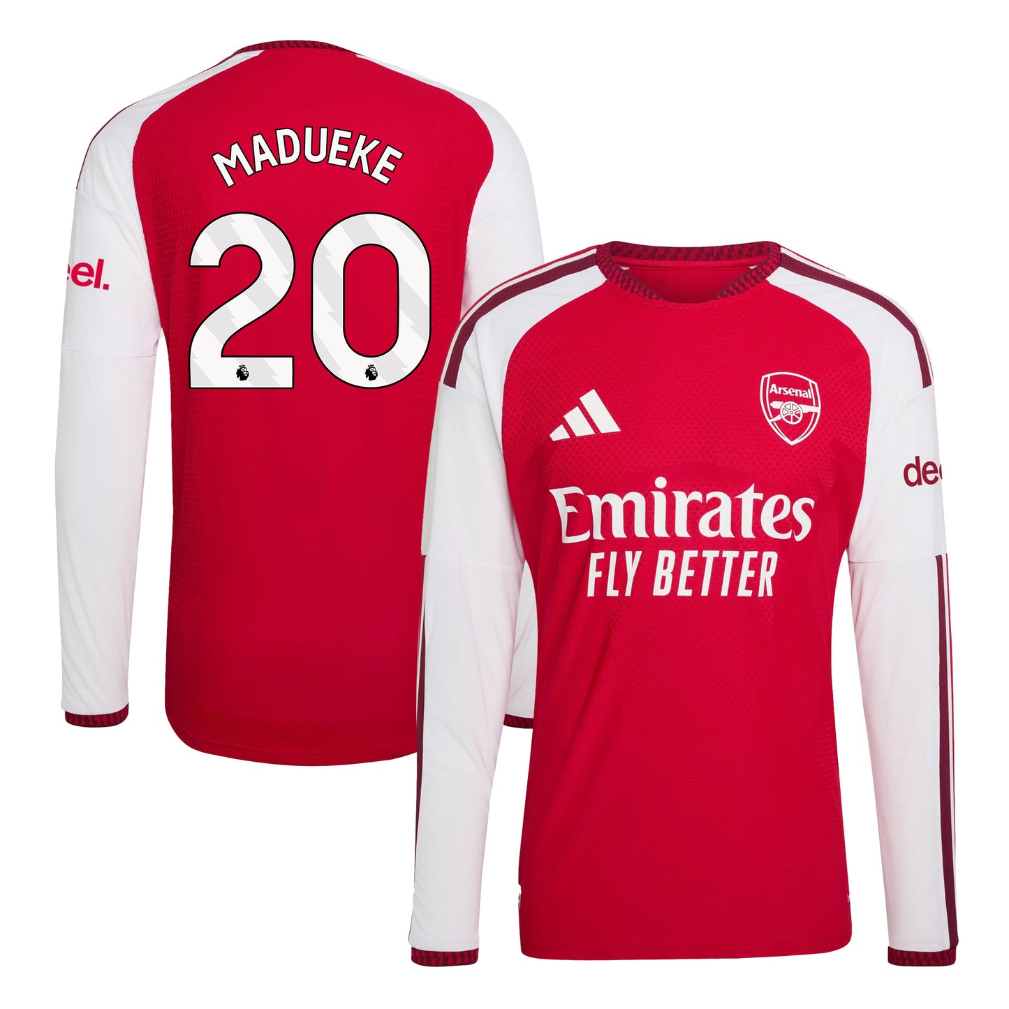 Noni Madueke 20 Arsenal 2026/27 Home Long Sleeve Jersey - Men, Red