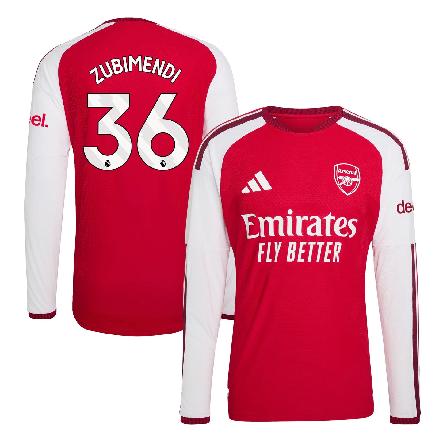 Martin Zubimendi 36 Arsenal 2026/27 Home Long Sleeve Jersey - Men, Red