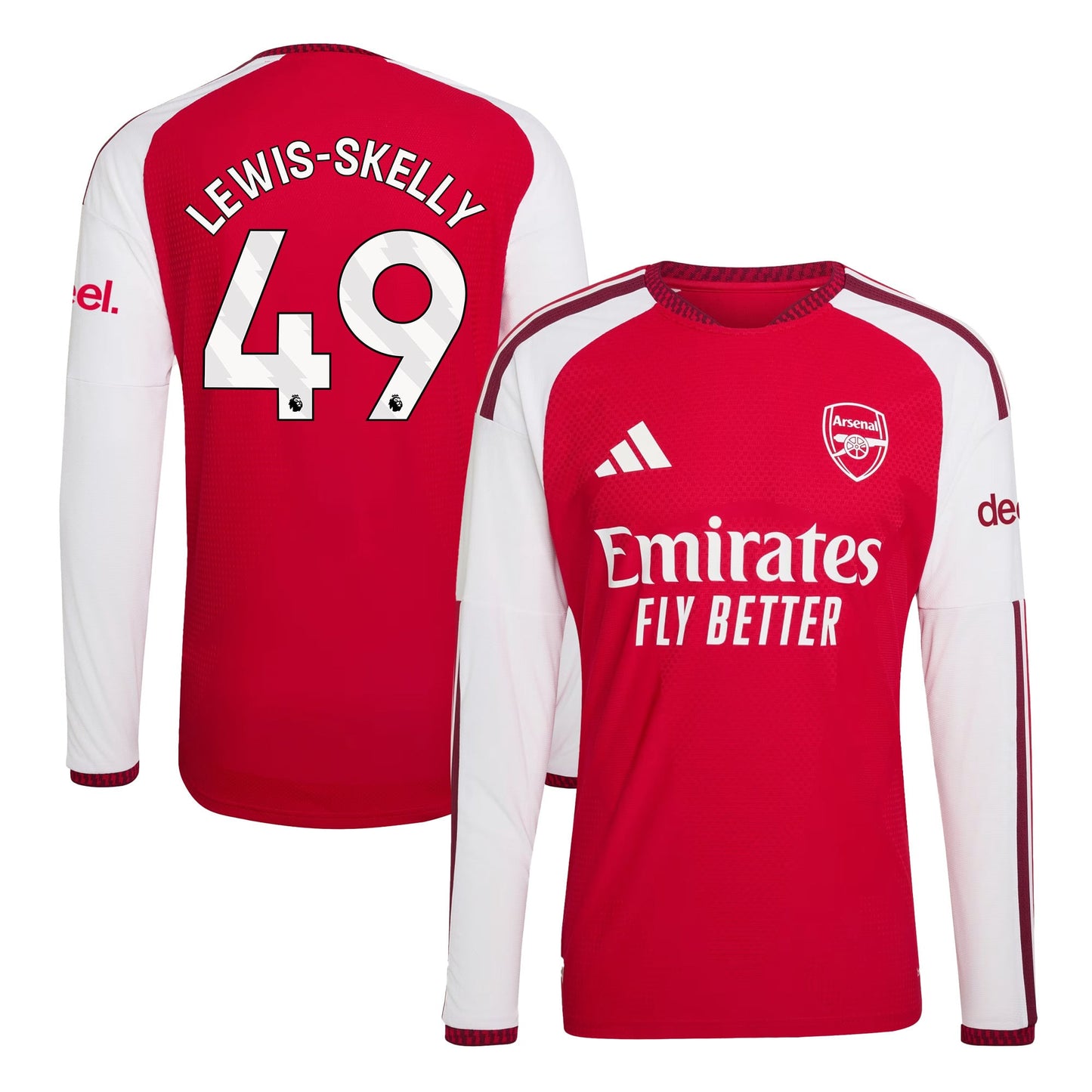 Myles Lewis-Skelly 49 Arsenal 2026/27 Home Long Sleeve Jersey - Men, Red