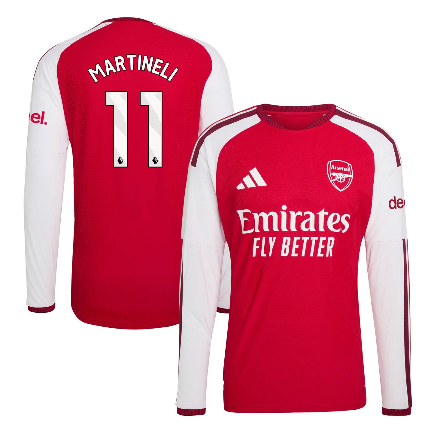 Gabriel Martinelli 11 Arsenal 2026/27 Home Long Sleeve Jersey - Men, Red