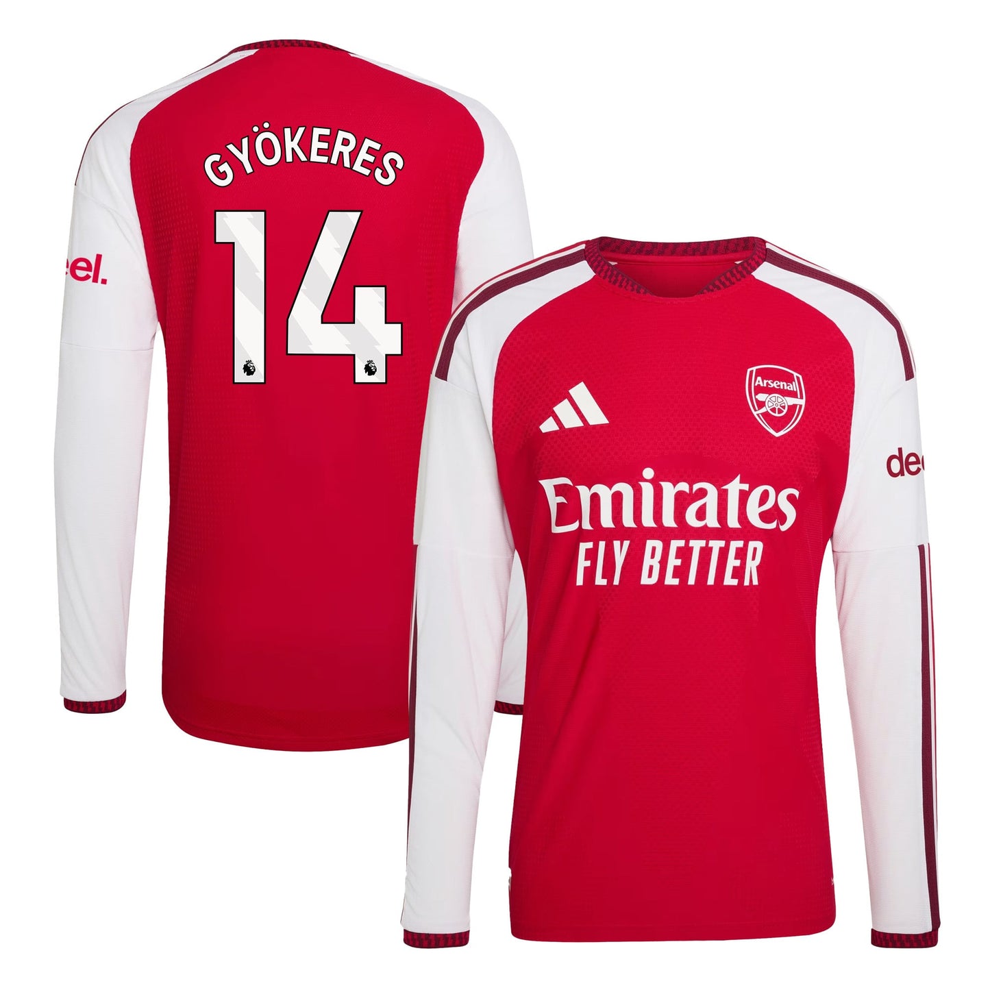Viktor Gyökeres 14 Arsenal 2026/27 Home Long Sleeve Jersey - Men, Red