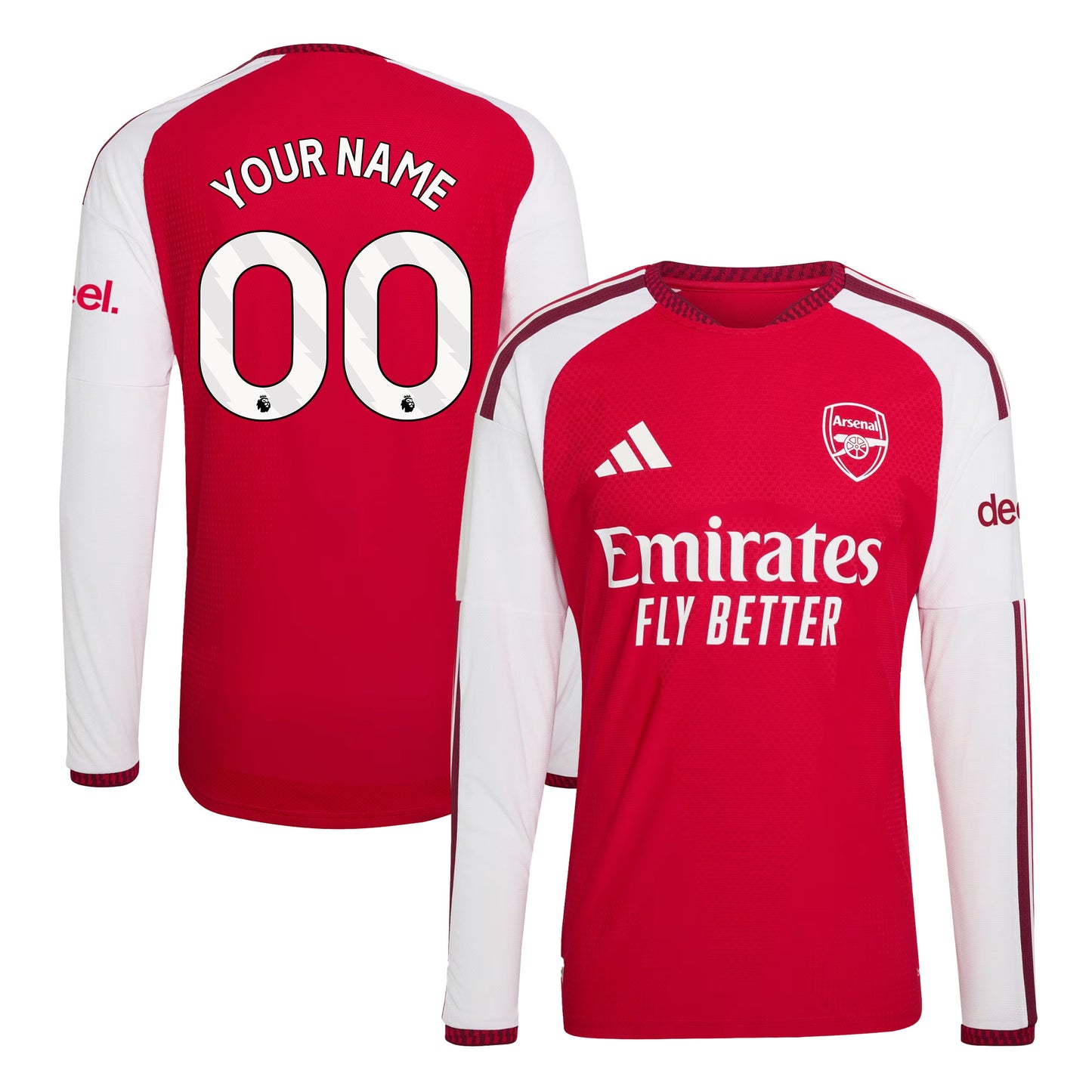 Arsenal 2026/27 Custom Name Home Long Sleeve Jersey - Men, Red
