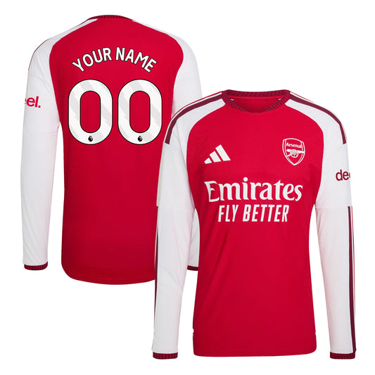 Arsenal 2026/27 Custom Name Home Long Sleeve Jersey - Men, Red