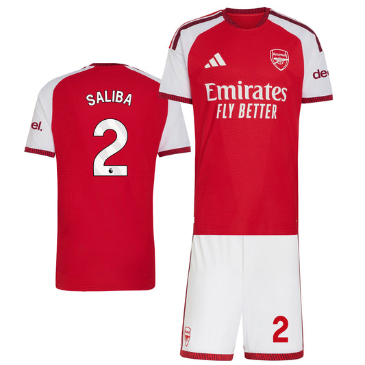 William Saliba 2 Arsenal 2026/27 Home Men Jersey & Shorts Set – Red