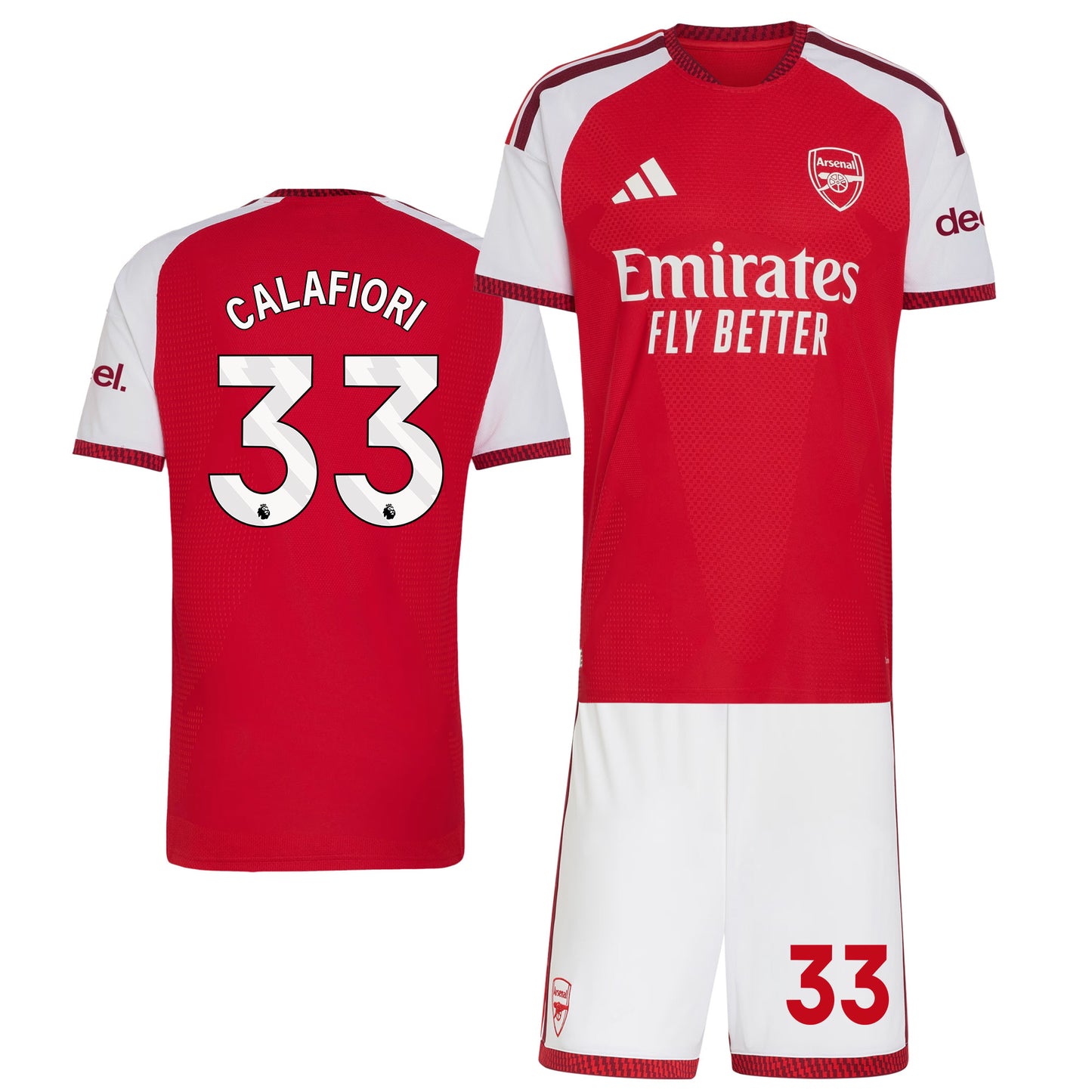 Riccardo Calafiori 33 Arsenal 2026/27 Home Men Jersey & Shorts Set – Red