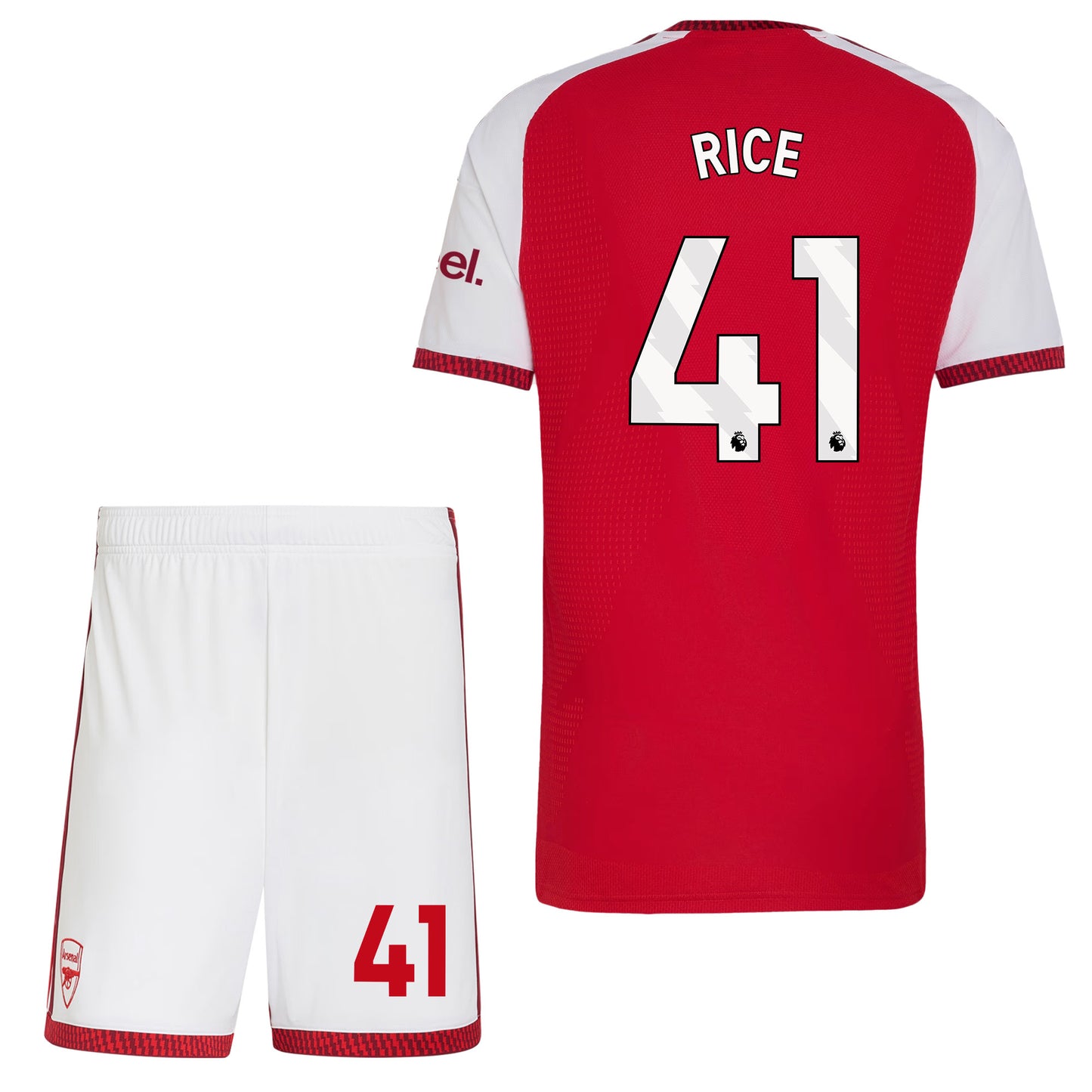 Declan Rice 41 Arsenal 2026/27 Home Men Jersey & Shorts Set – Red