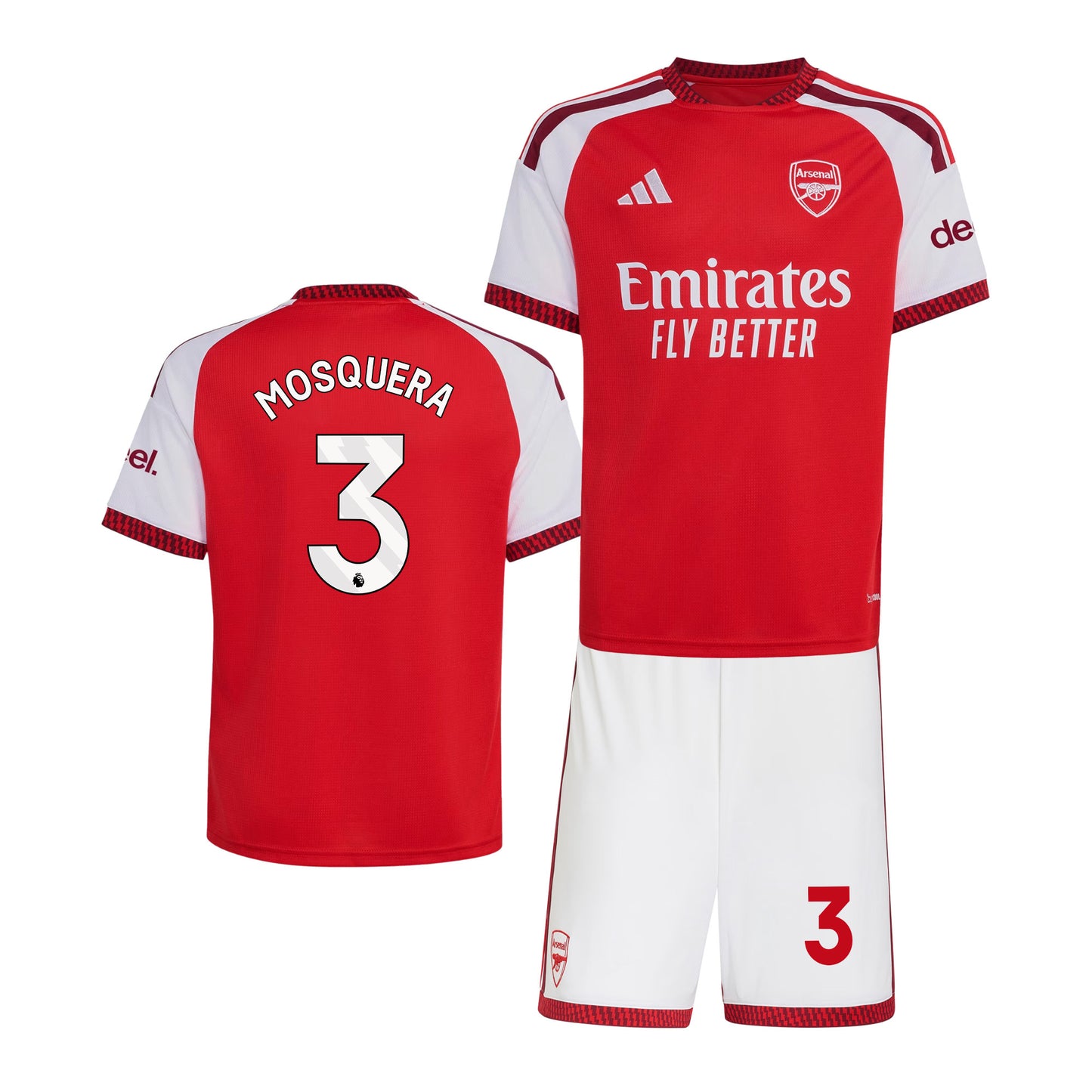 Cristhian Mosquera 3 Arsenal 2026/27 YOUTH Home Jersey & Shorts Set - Red