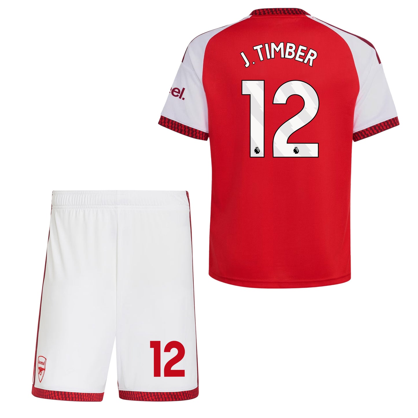 Jurriën Timber 12 Arsenal 2026/27 YOUTH Home Jersey & Shorts Set - Red