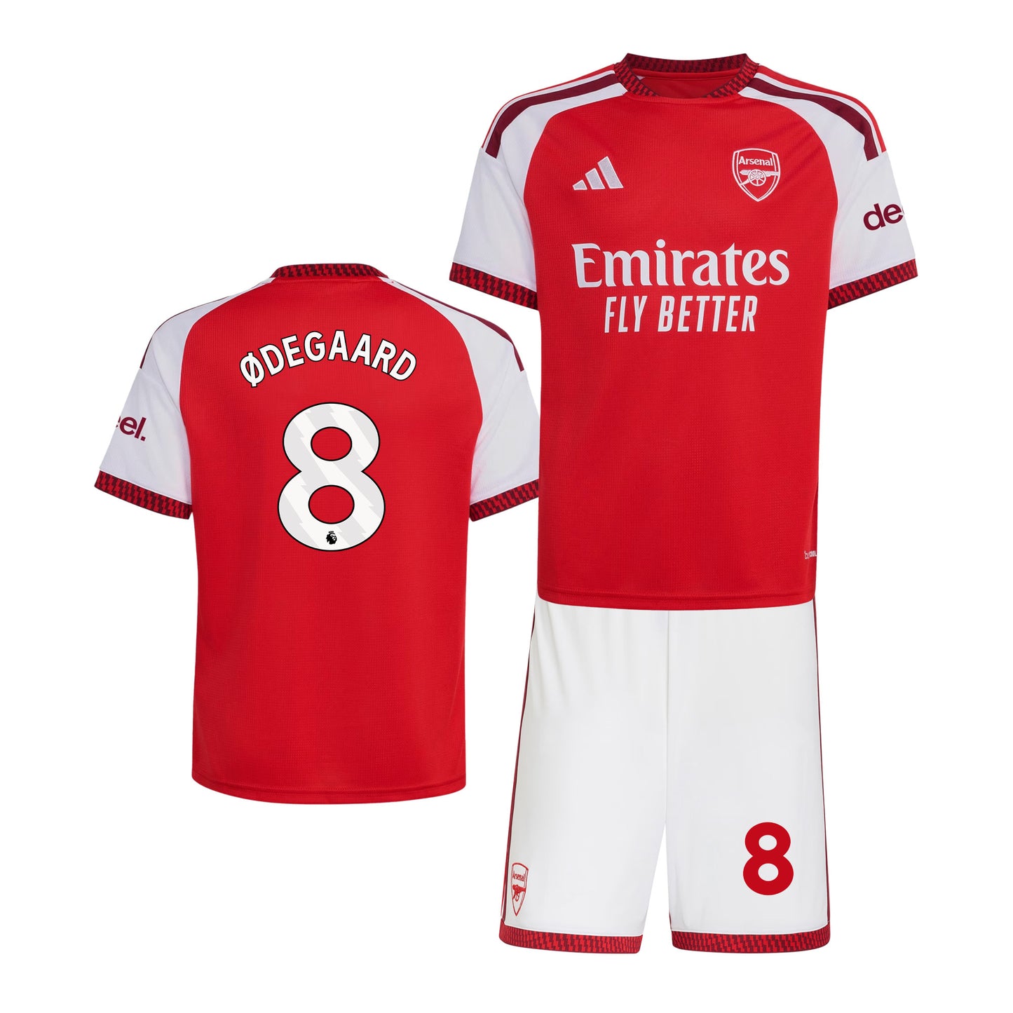Martin Ødegaard 8 Arsenal 2026/27 YOUTH Home Jersey & Shorts Set - Red