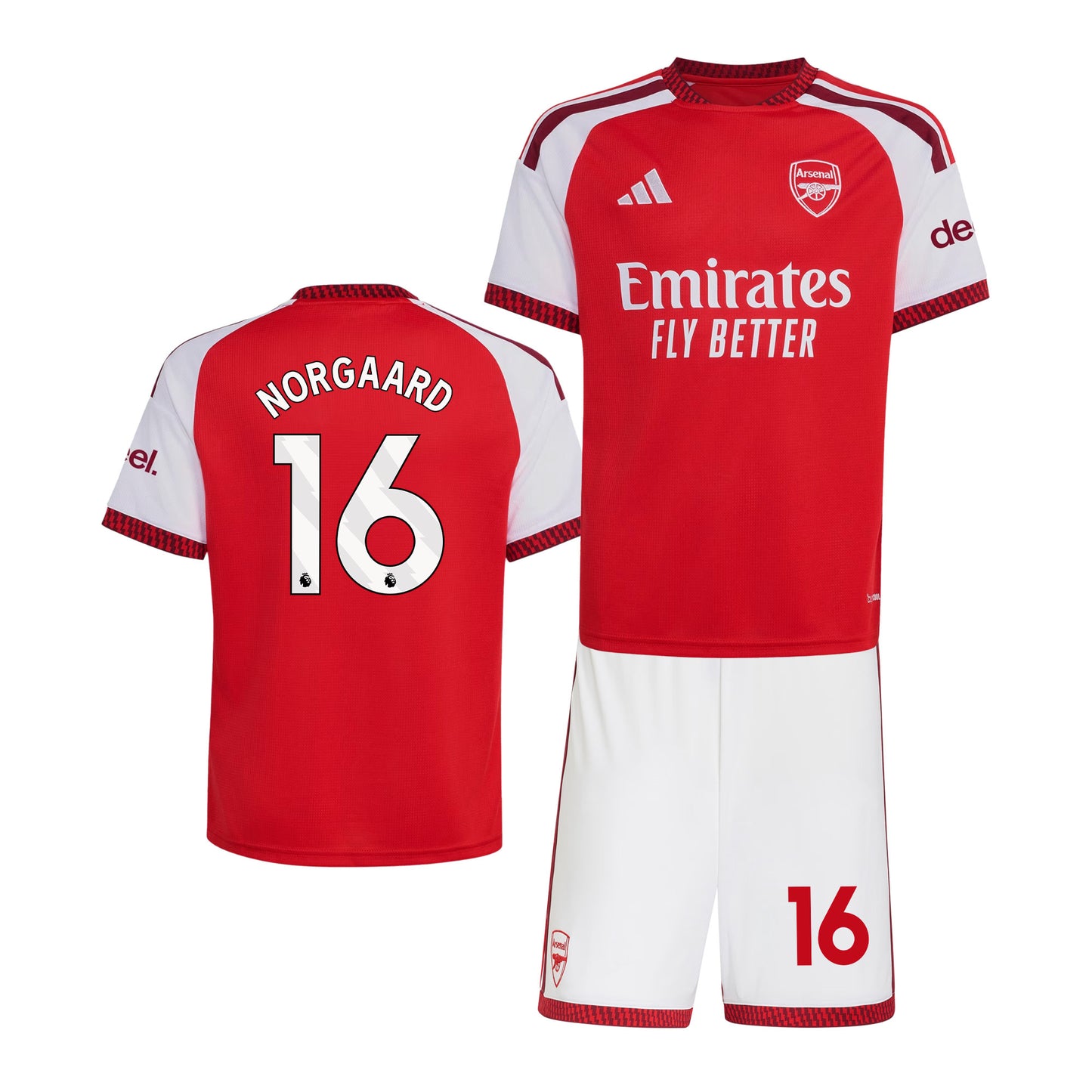 Christian Nørgaard 16 Arsenal 2026/27 YOUTH Home Jersey & Shorts Set - Red