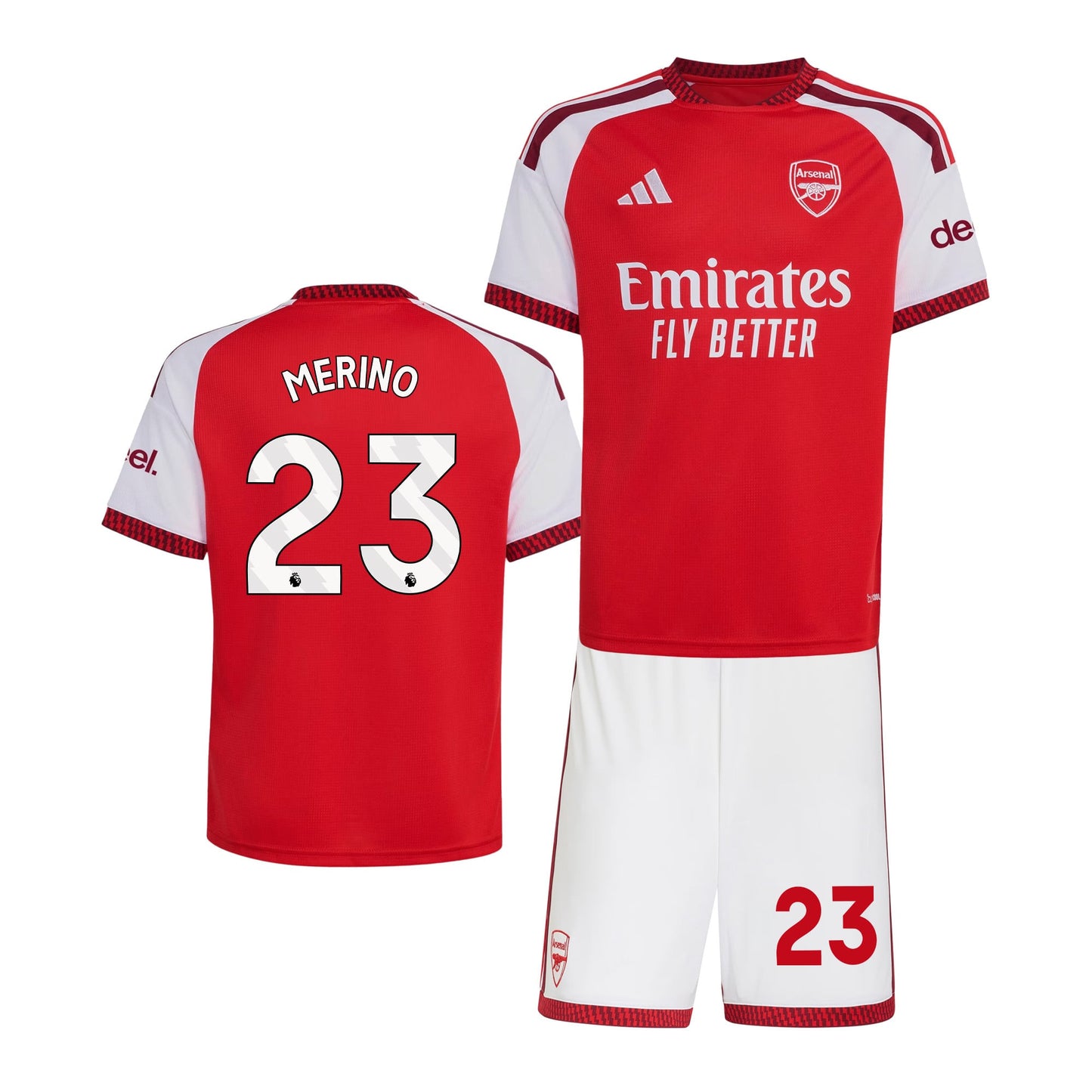 Mikel Merino 23 Arsenal 2026/27 YOUTH Home Jersey & Shorts Set - Red