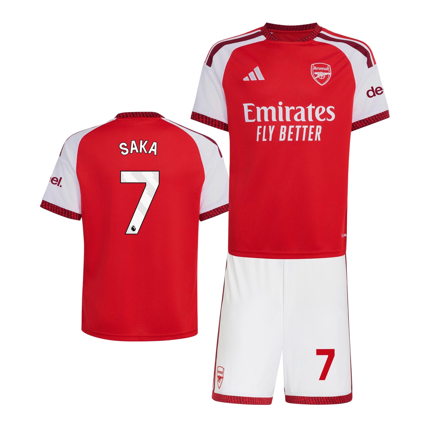 Bukayo Saka 7 Arsenal 2026/27 YOUTH Home Jersey & Shorts Set - Red