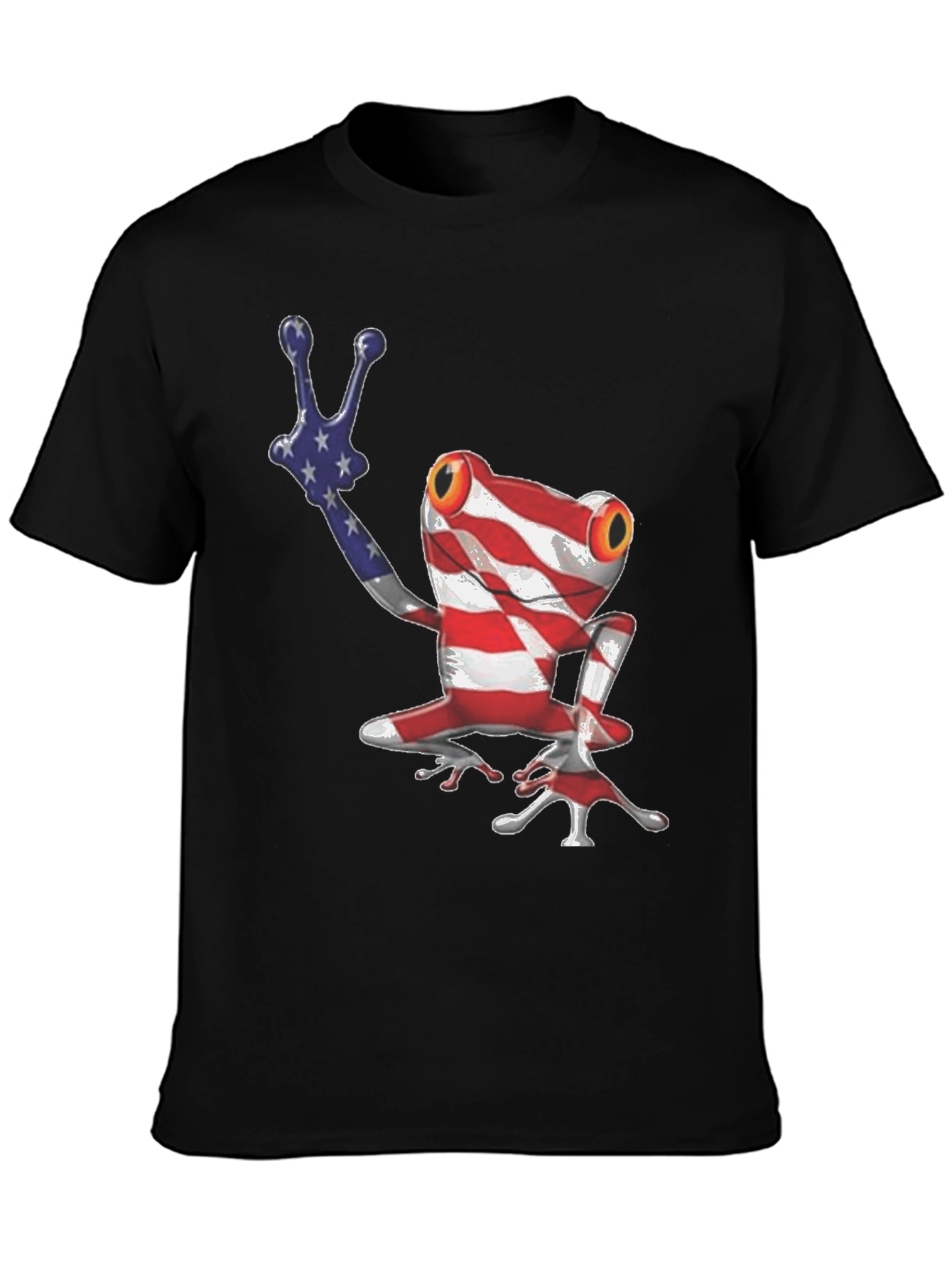 Patriotic Frog T-Shirt - American Flag Design