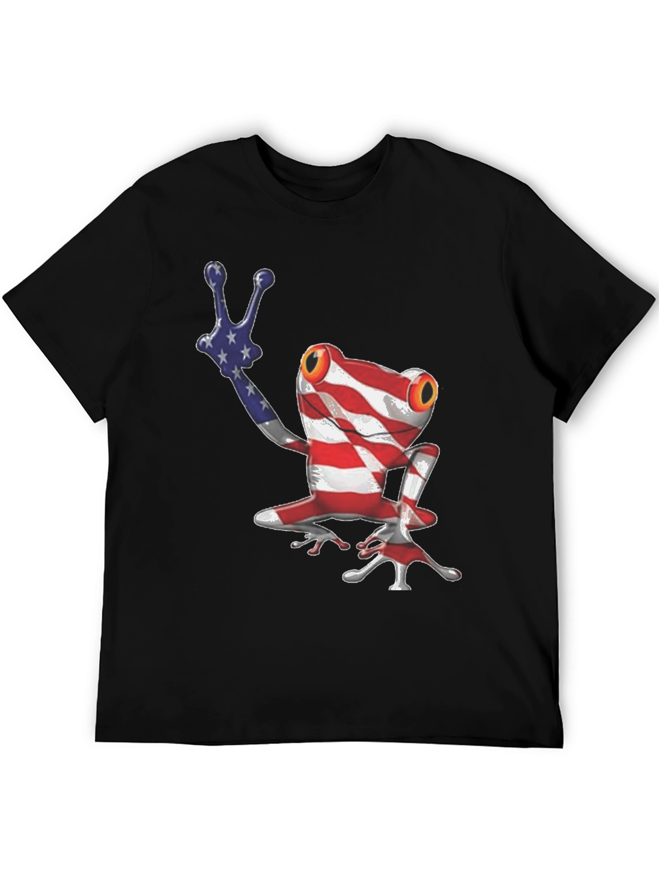Patriotic Frog T-Shirt - American Flag Design