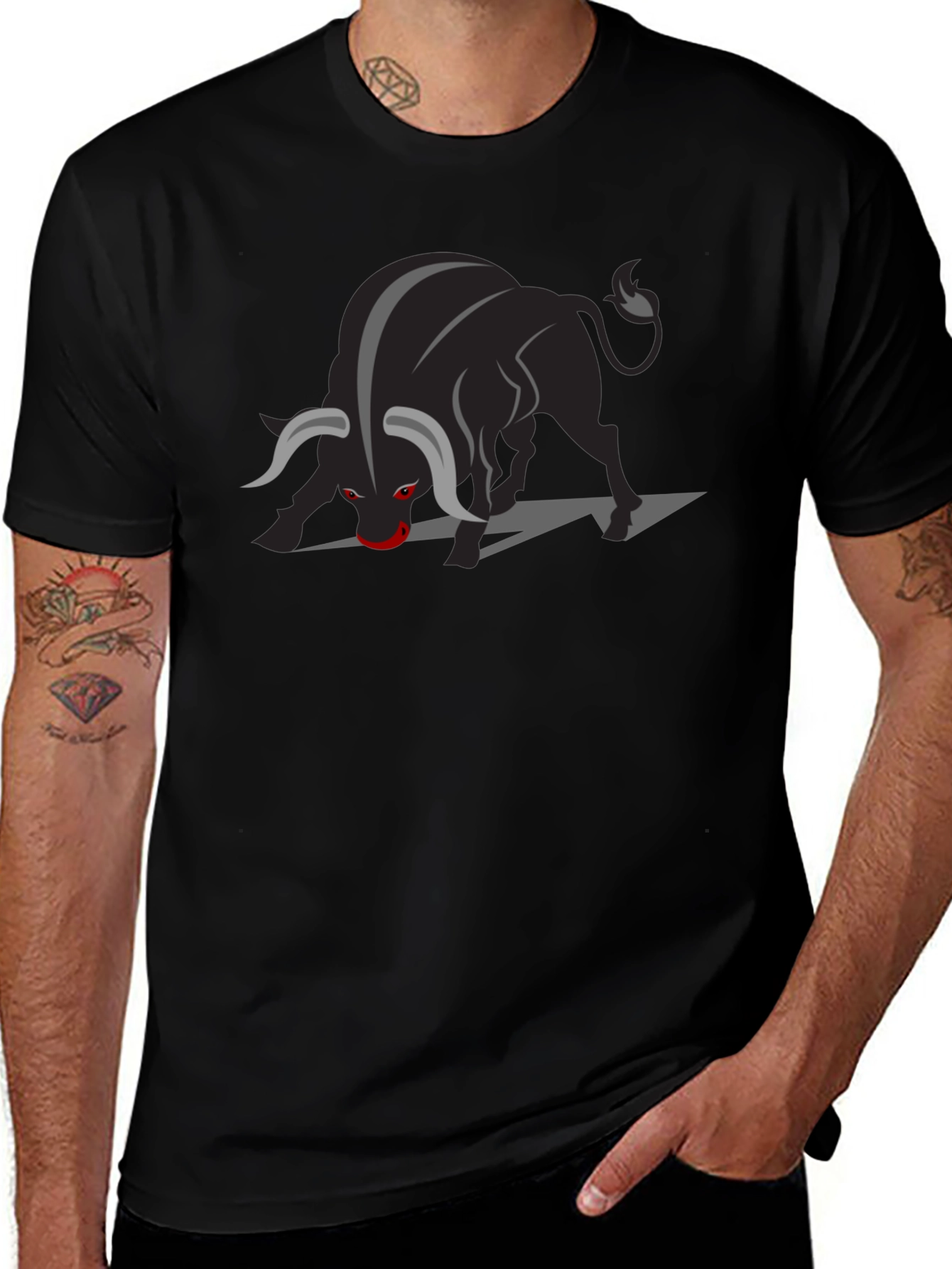 Black Bull Graphic Tee - Bold & Stylish
